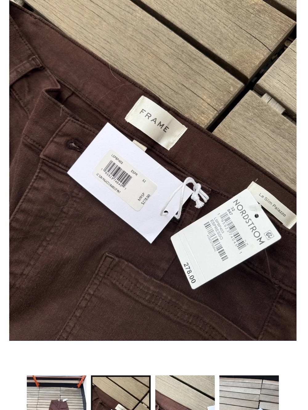 Frame Denim Wide-Leg Jeans in Deep Brown - Picture 2 of 4